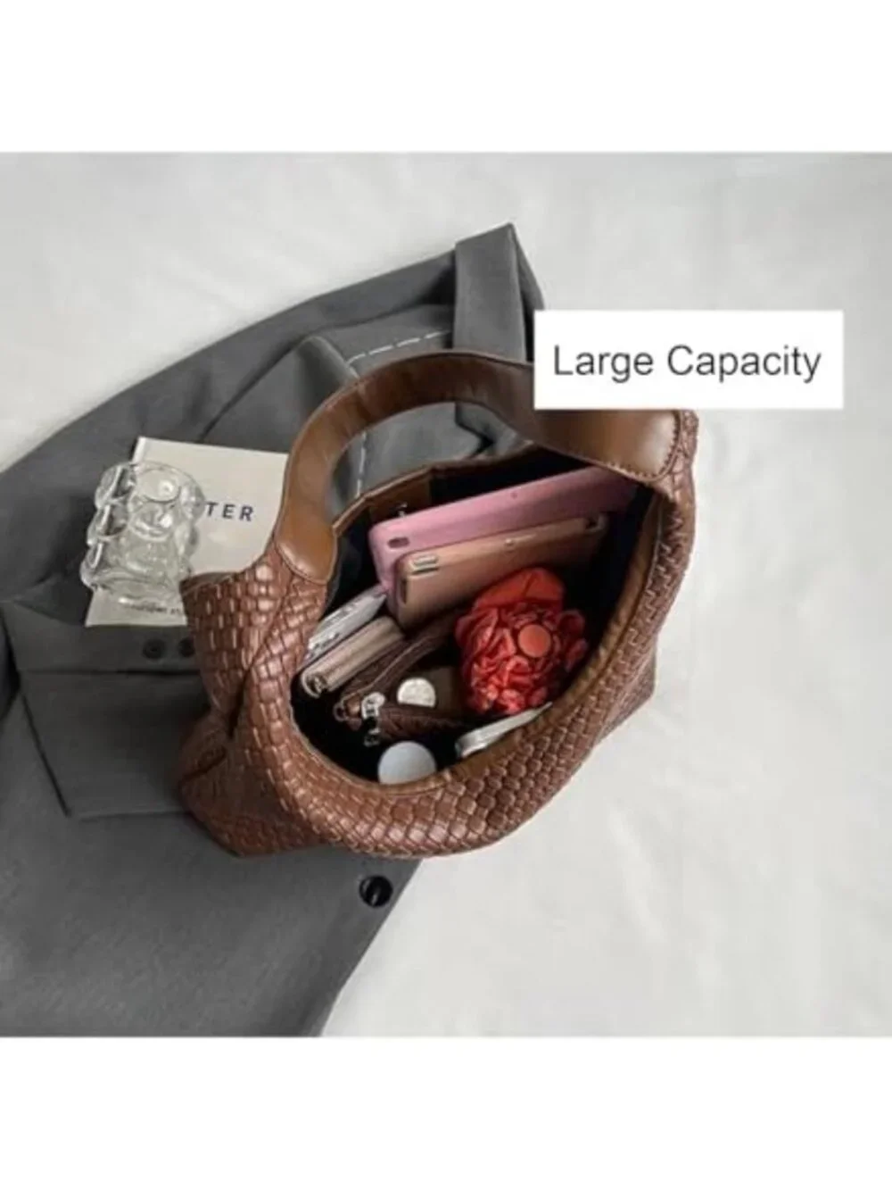 Stylish Vegan Leather Tote Bag for Women - Large Capacity Hobo Shoulder Handbag